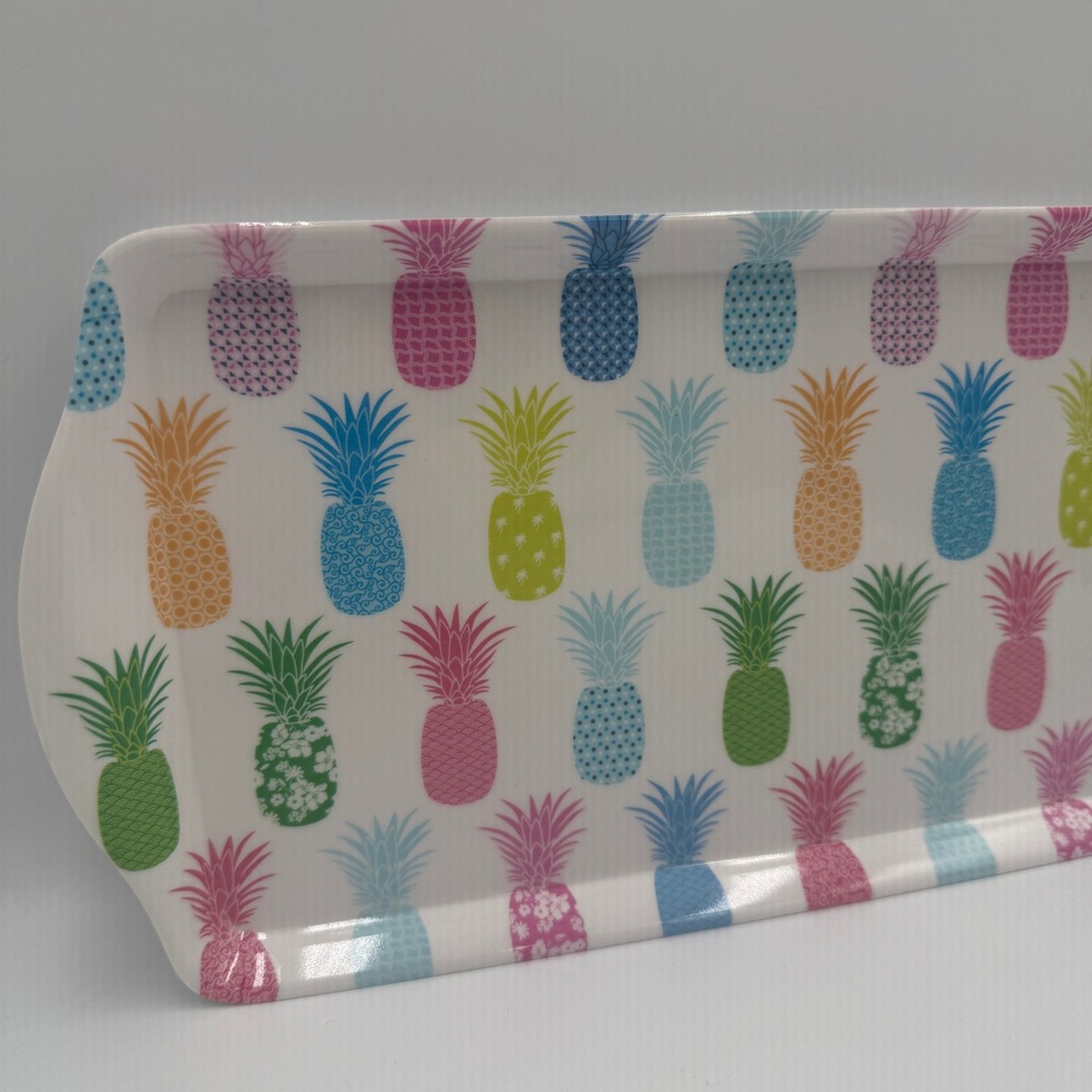Cynthia Rowley Pineapple Melamine Serving Tray Rectangular Multicolor Tropical